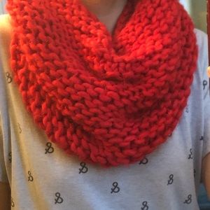 Chunky infinity scarf bundle of 2 - pink and red!